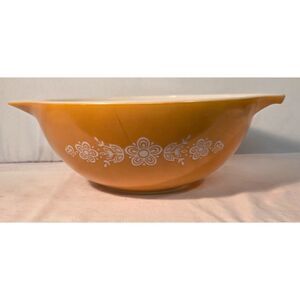 Vintage Pyrex Cinderella Mixing Bowl Orange Butterprint 4 Qt Amish